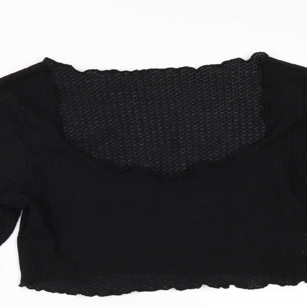 SheIn Womens Black   Cropped T-Shirt Size L