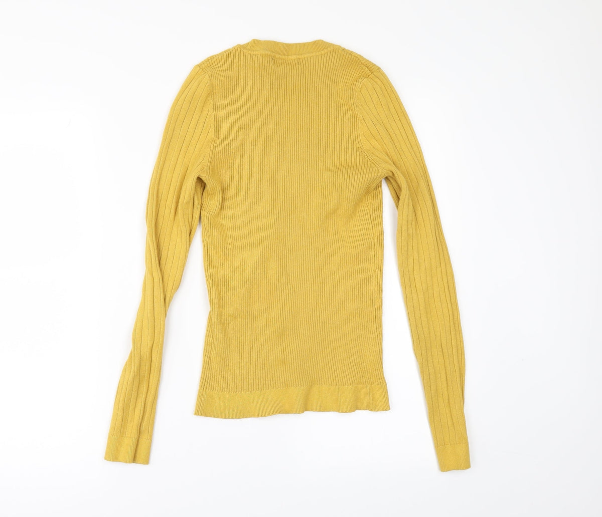 Back view of New Look women’s yellow jumper, size UK 12