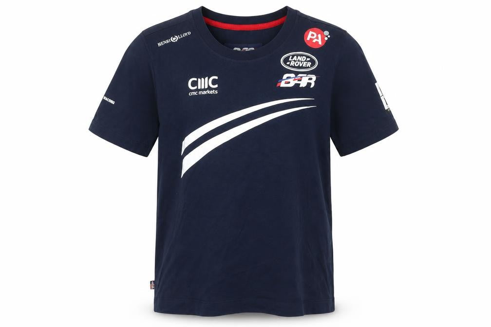 Front view of Henry Lloyd boys’ blue basic t-shirt, size L
