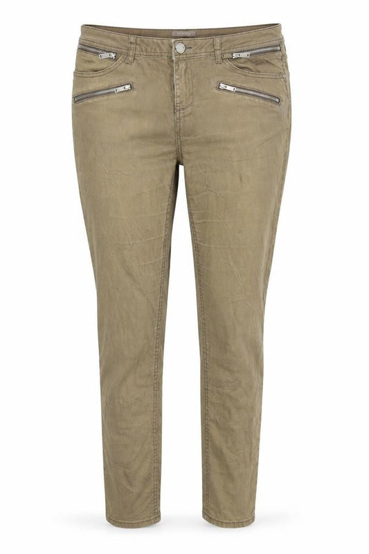 Front view of ORSAY women’s beige skinny jeans, size UK 12, 31-inch leg