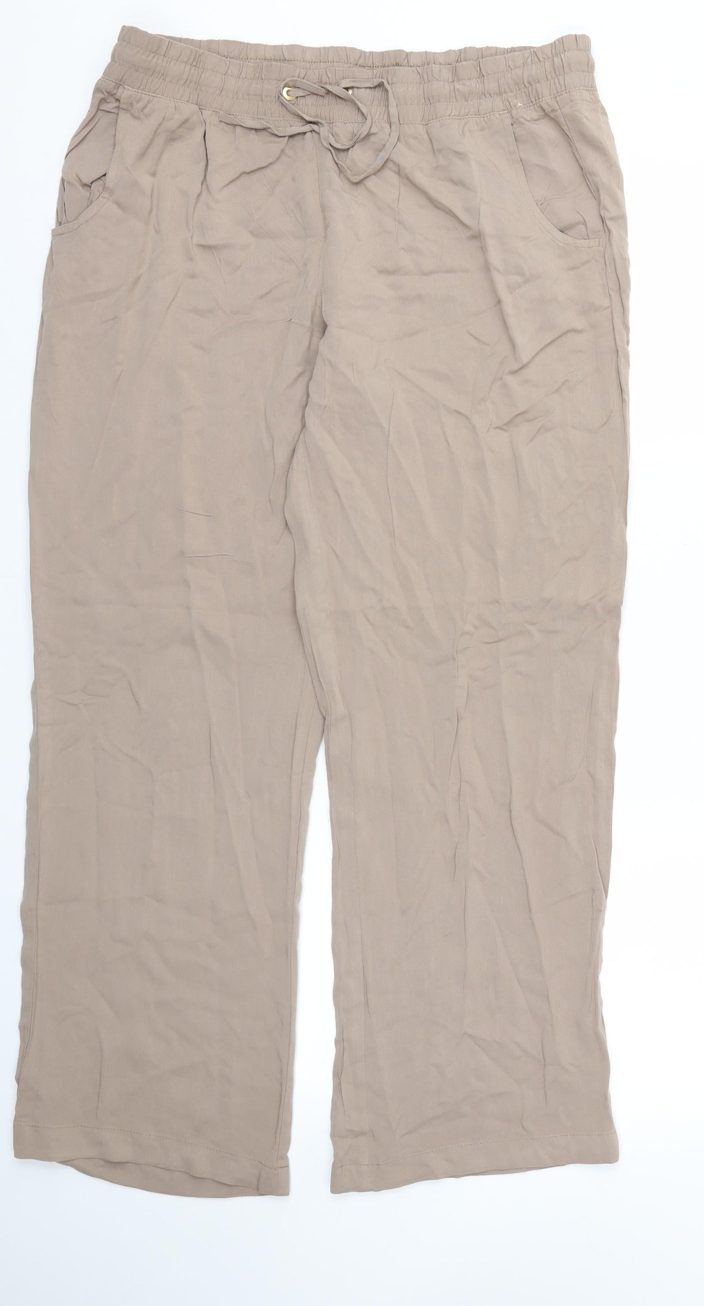 LC Waikiki Womens Beige   Trousers  Size 16 L30 in - Stretch waistband