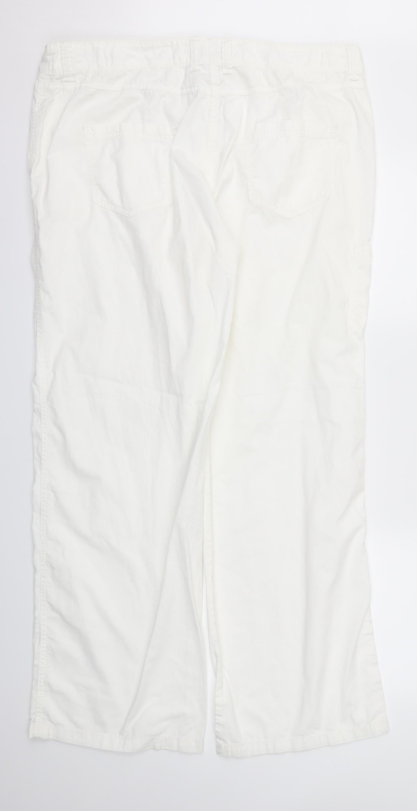 m&s Womens White   Trousers  Size L L31 in