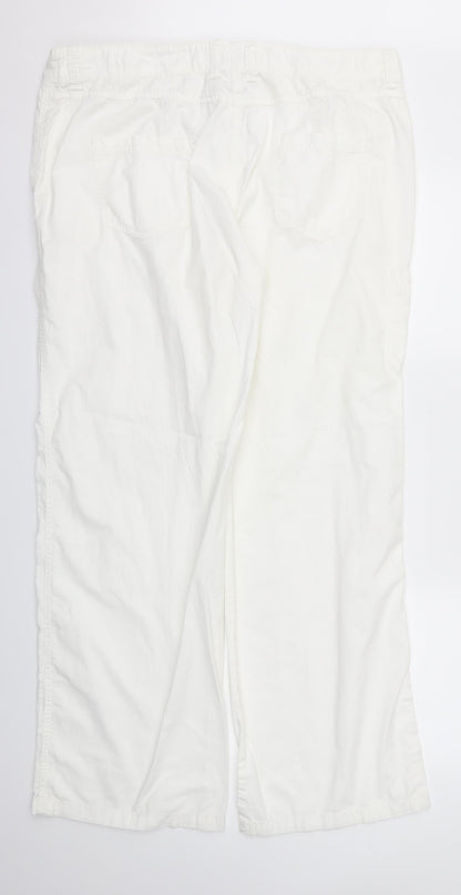 m&s Womens White   Trousers  Size L L31 in