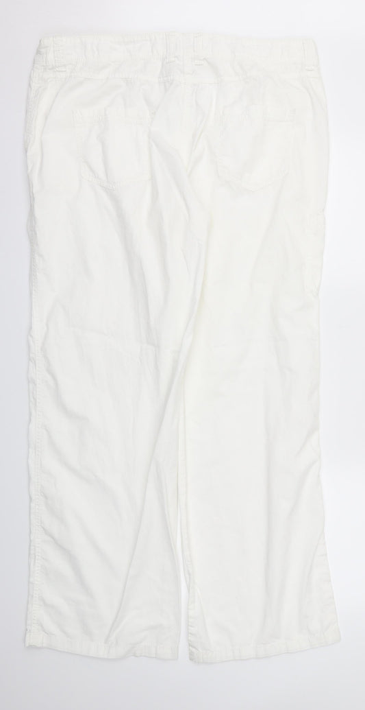 m&s Womens White   Trousers  Size L L31 in