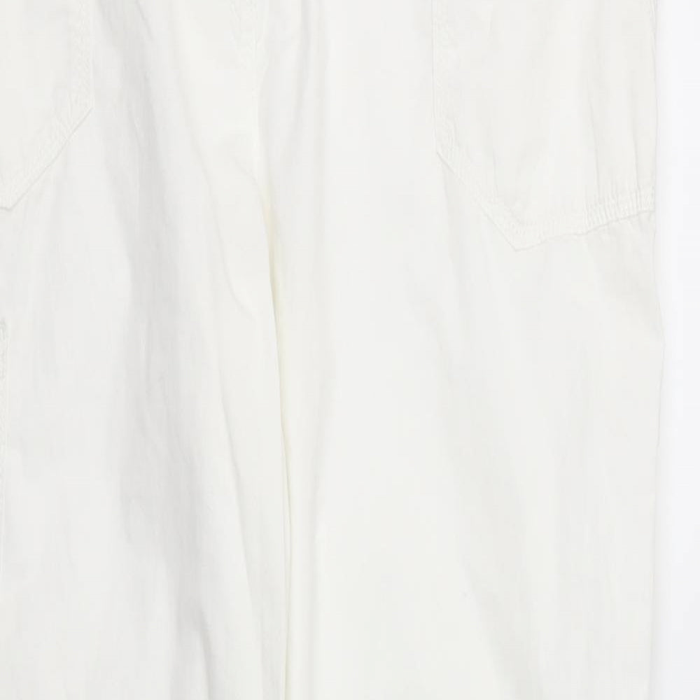 m&s Womens White   Trousers  Size L L31 in