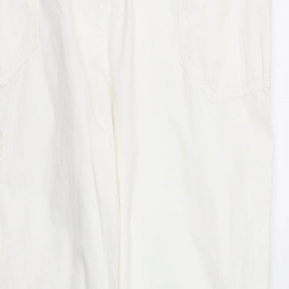 m&s Womens White   Trousers  Size L L31 in