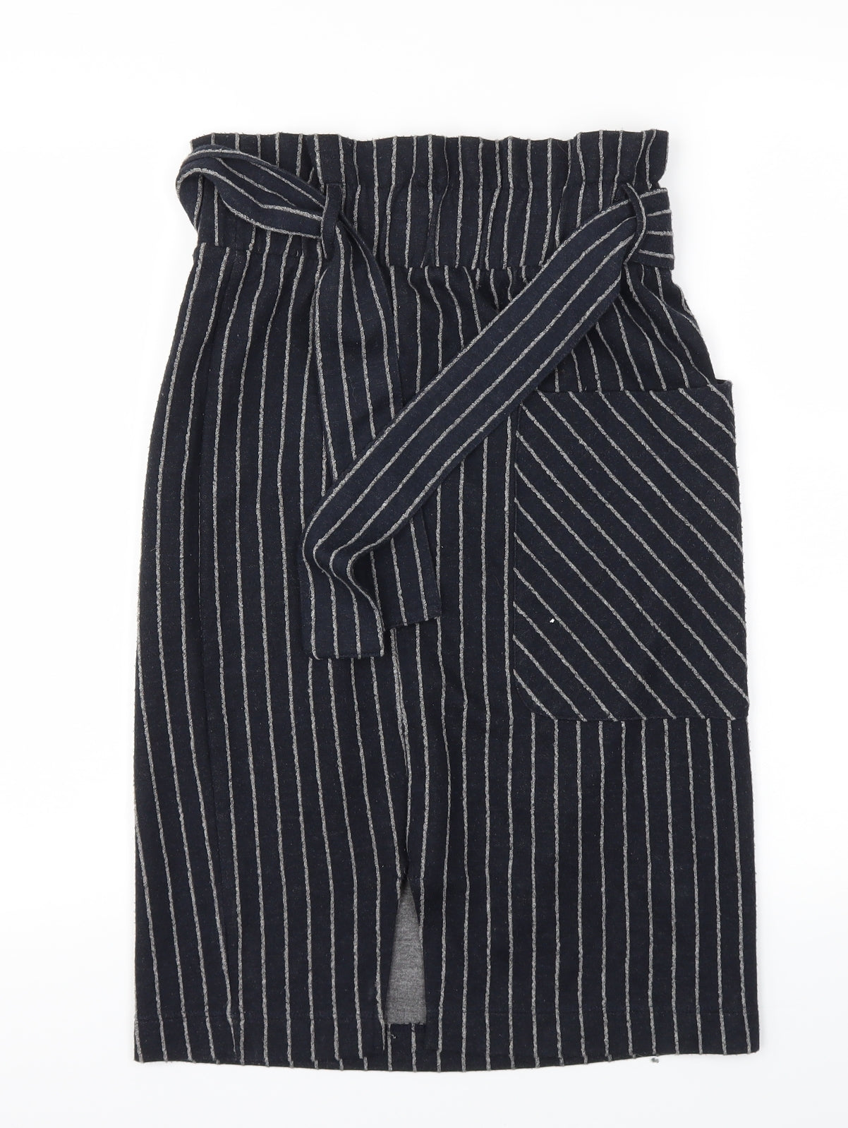 Next  Womens Blue Striped  A-Line Skirt Size 8  - Stretch waistband