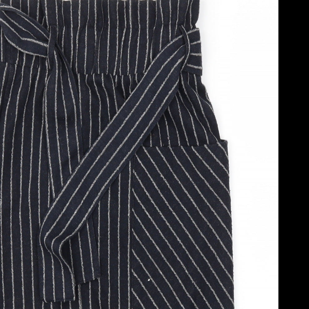 Next  Womens Blue Striped  A-Line Skirt Size 8  - Stretch waistband