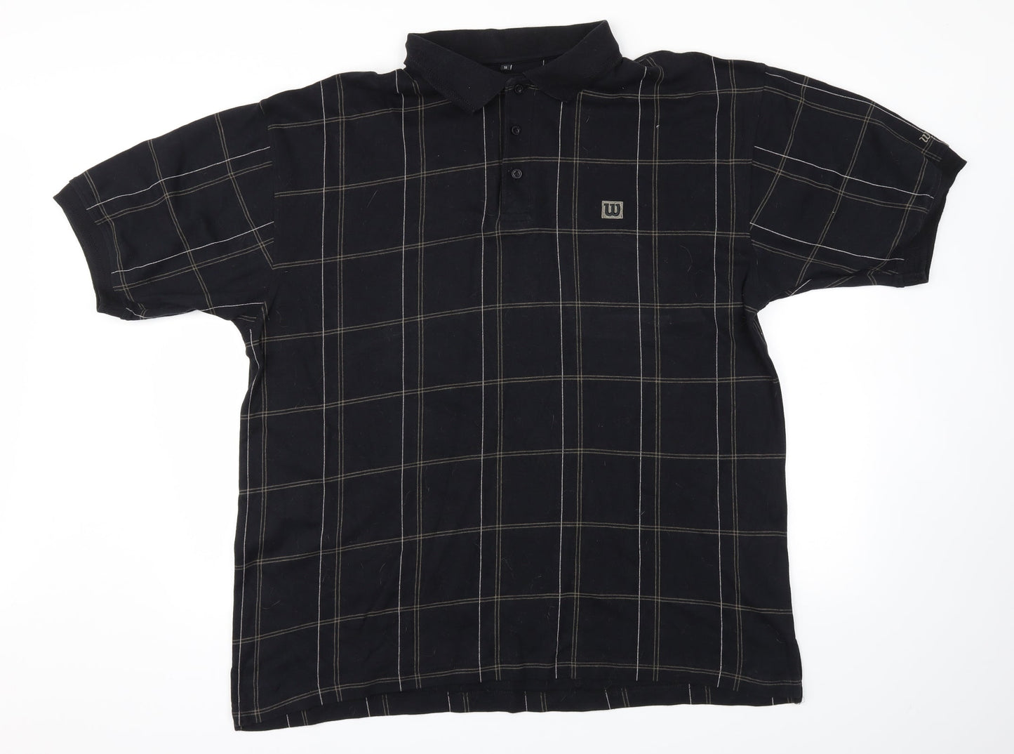 Wilson Mens Black Check   Polo Size M