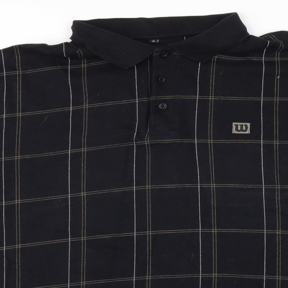 Wilson Mens Black Check   Polo Size M