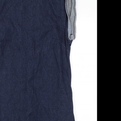 Close-up detail of DENIM women’s blue a-line, size UK 12