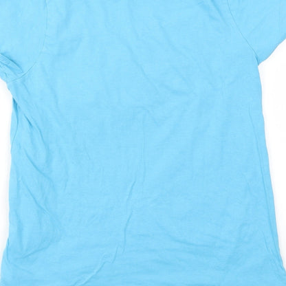 mickey mouse Girls Blue Animal Print  Basic T-Shirt Size 11-12 Years