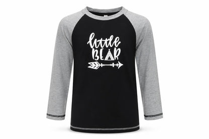 Front view of PatPat boys’ black basic t-shirt, size 8-9, years