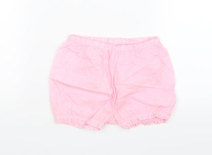 BHS Girls Pink   Cropped Trousers Size 9-12 Months