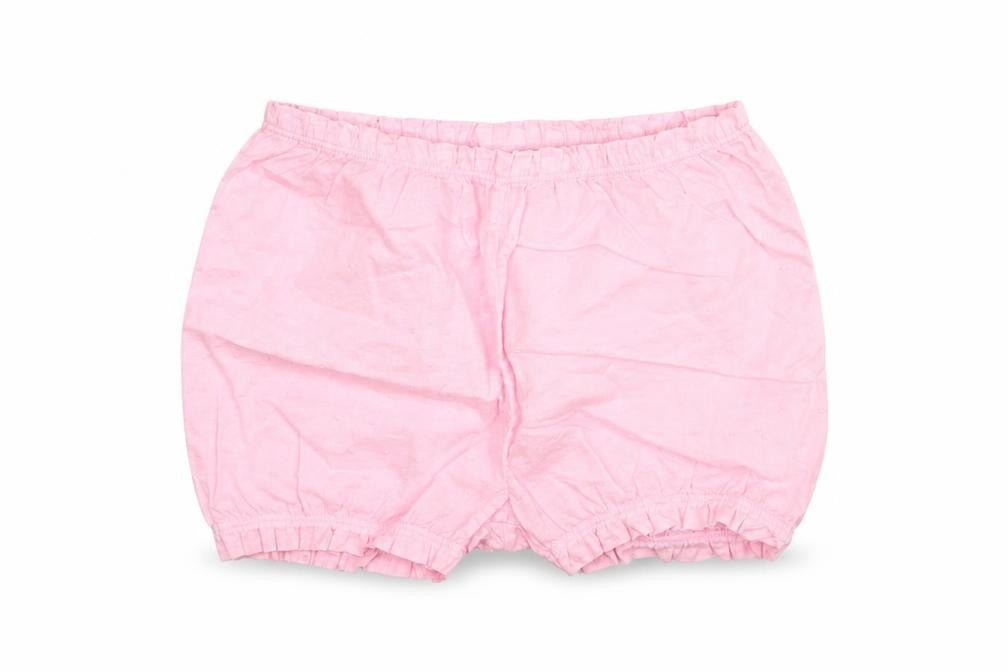 Front view of BHS girls’ pink cropped trousers, size 9-12, months