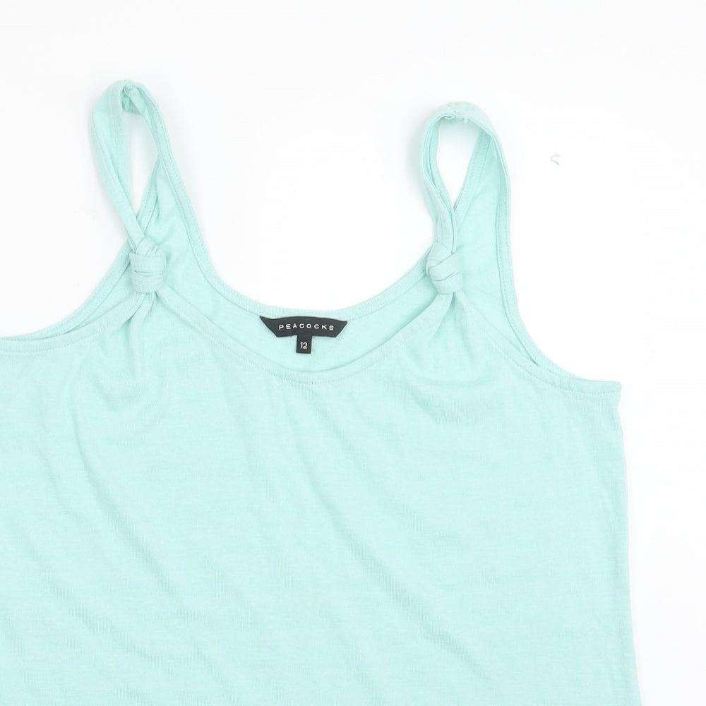 Womens UK Size 12 Peacocks Green Basic Tank