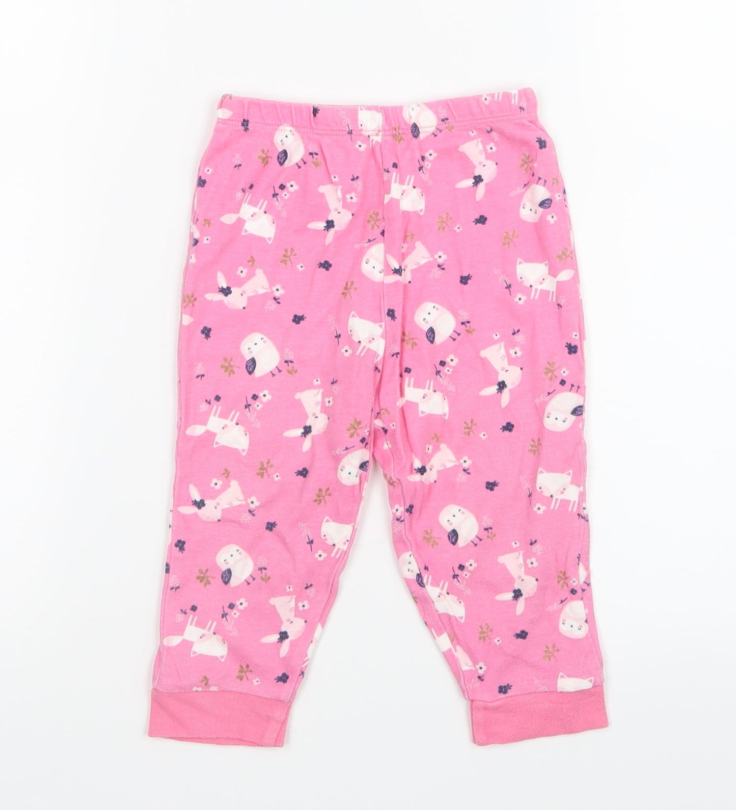 Primark Girls Pink Geometric  Capri Pyjama Pants Size 12-18 Months