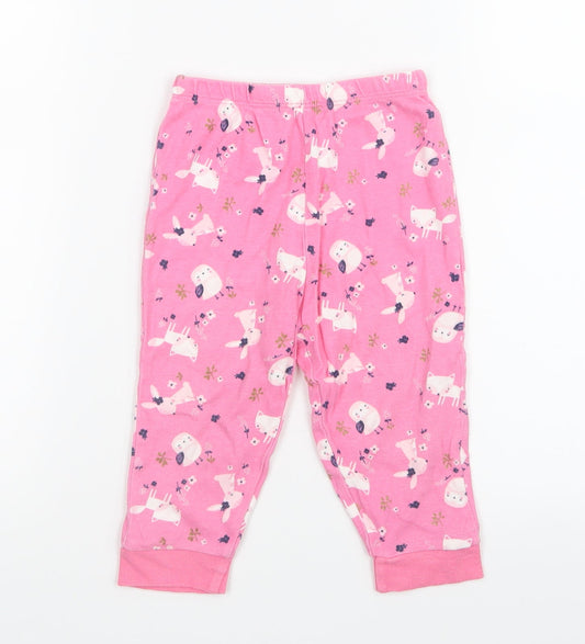 Primark Girls Pink Geometric  Capri Pyjama Pants Size 12-18 Months