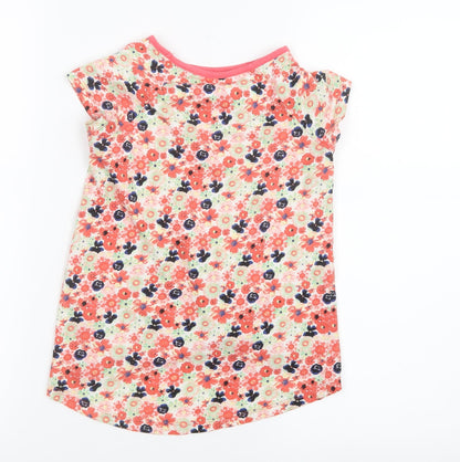 TU Girls Red Floral  Basic T-Shirt Size 6 Years