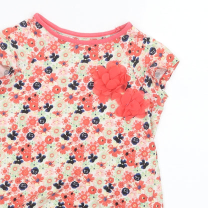 TU Girls Red Floral  Basic T-Shirt Size 6 Years