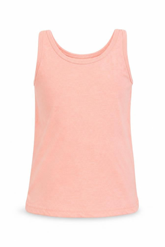 Front view of Primark girls’ orange basic tank, size 5-6, years