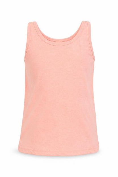 Front view of Primark girls’ orange basic tank, size 5-6, years