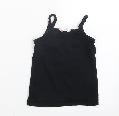 Additional front view of Matalan girls’ black basic t-shirt, size 4-5, years