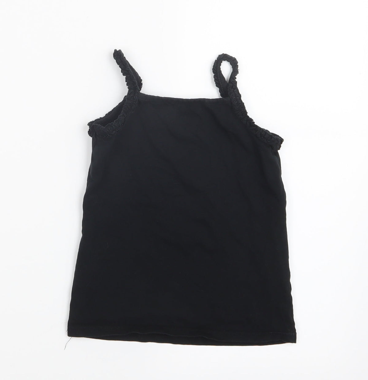 Back view of Matalan girls’ black basic t-shirt, size 4-5, years