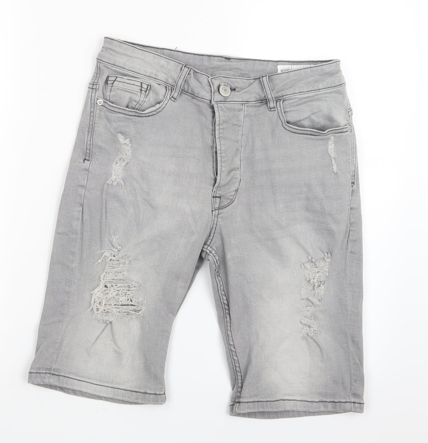 Denim Co. Mens Grey  Denim Bermuda Shorts Size 29 in