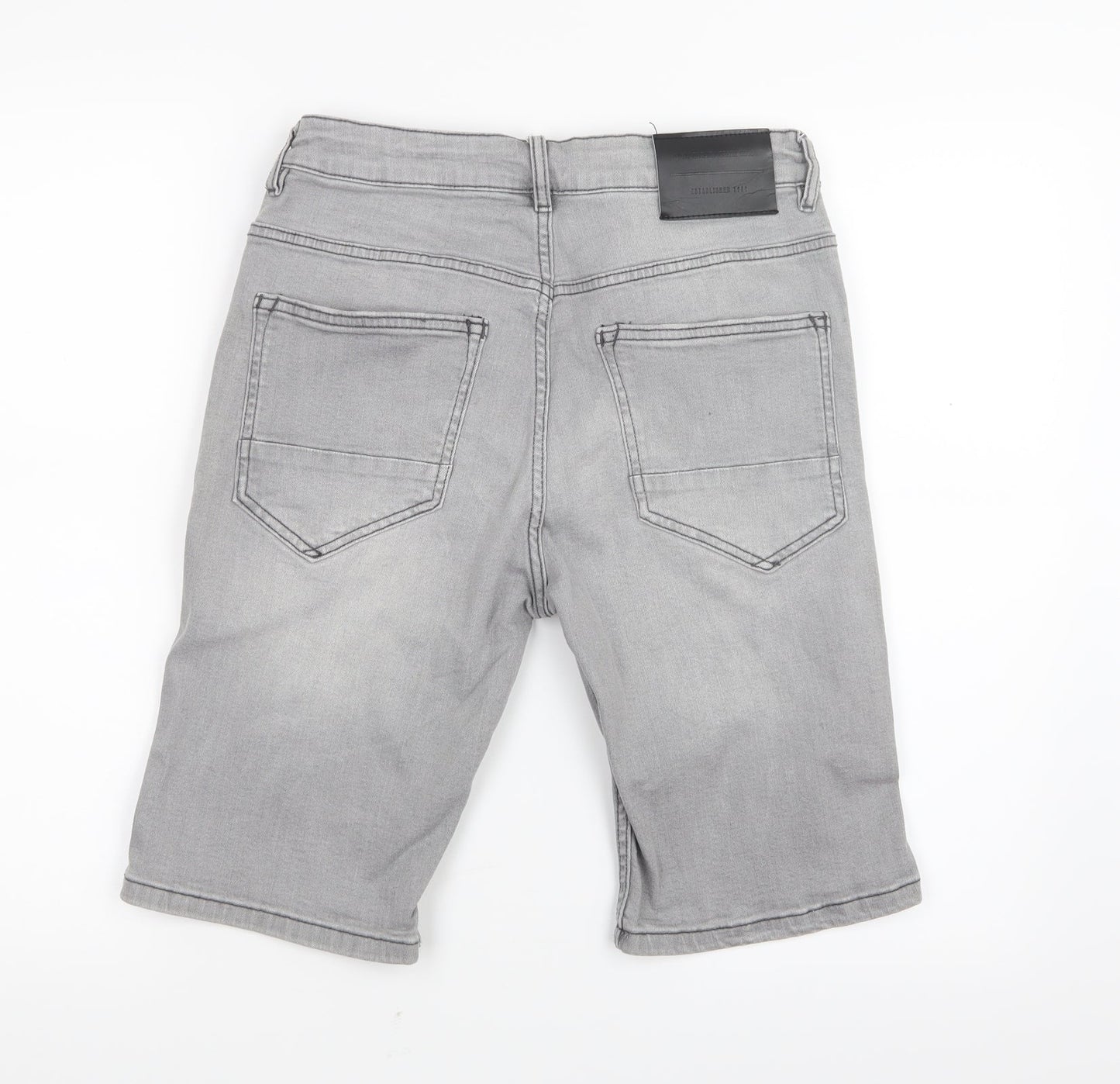 Denim Co. Mens Grey  Denim Bermuda Shorts Size 29 in