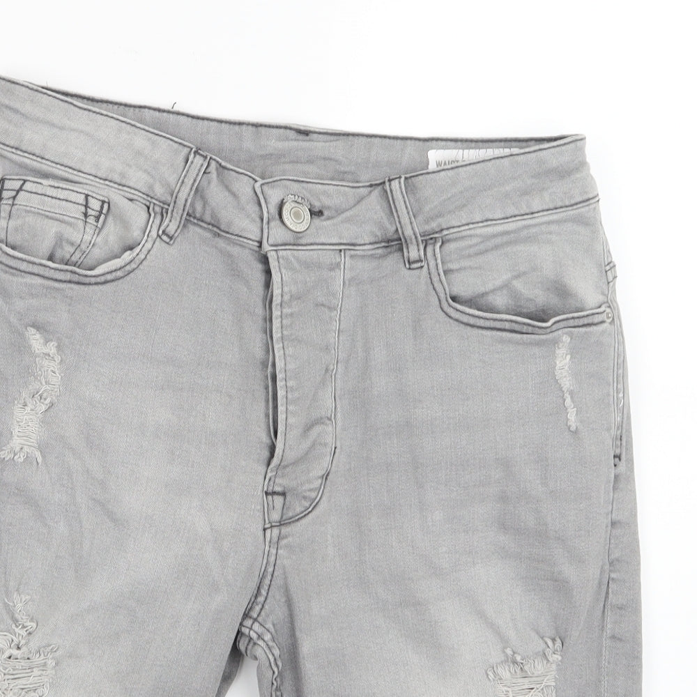 Denim Co. Mens Grey  Denim Bermuda Shorts Size 29 in