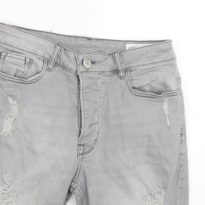 Denim Co. Mens Grey  Denim Bermuda Shorts Size 29 in