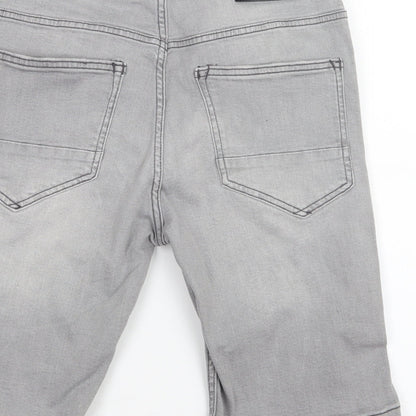 Denim Co. Mens Grey  Denim Bermuda Shorts Size 29 in