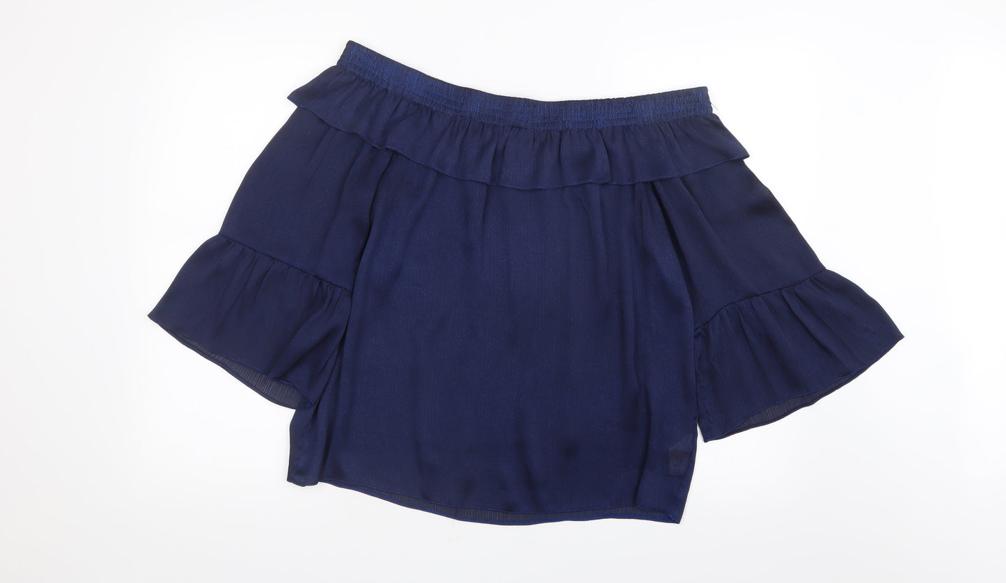 Womens UK Size 12 Dorothy Perkins Blue Basic Blouse