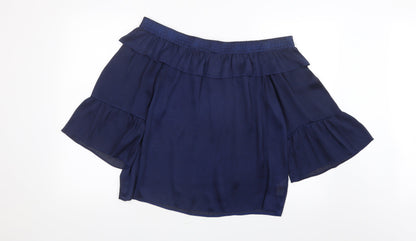 Womens UK Size 12 Dorothy Perkins Blue Basic Blouse