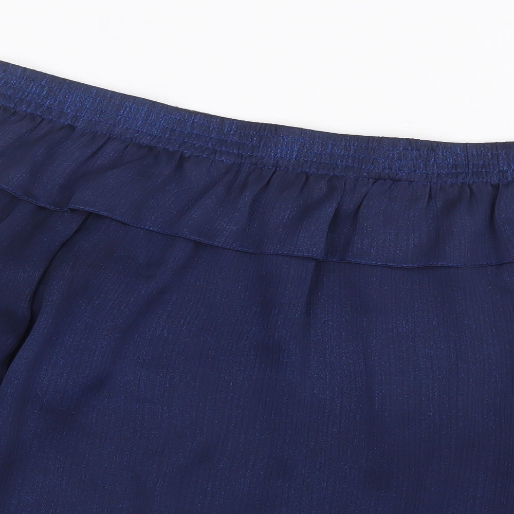 Womens UK Size 12 Dorothy Perkins Blue Basic Blouse