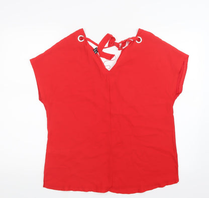 Womens UK Size 14 New Look Red Basic T-Shirt