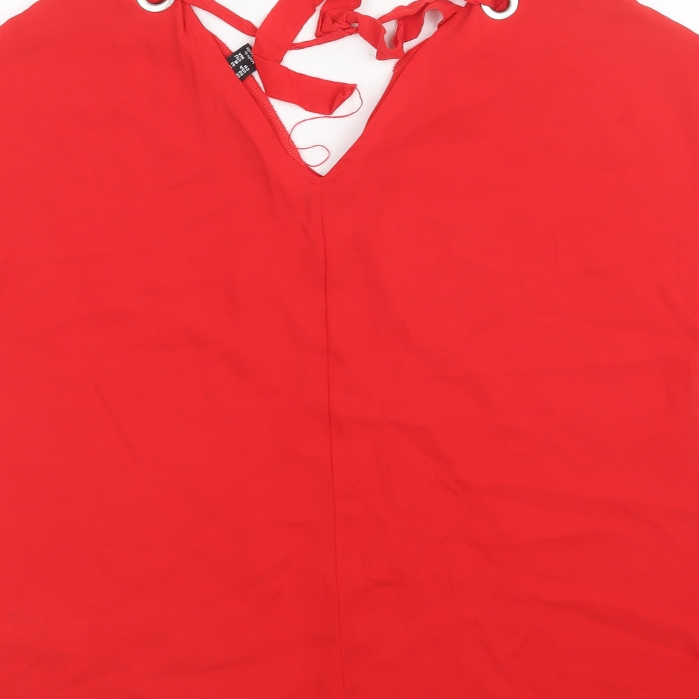 Womens UK Size 14 New Look Red Basic T-Shirt