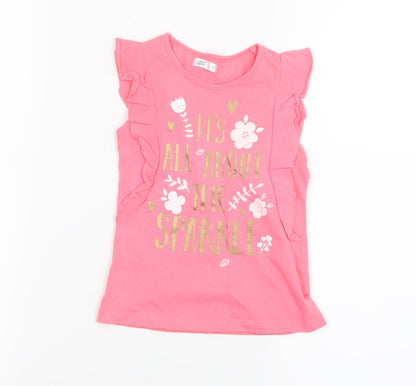 Pep&Co Girls Pink   Basic T-Shirt Size 18-24 Months