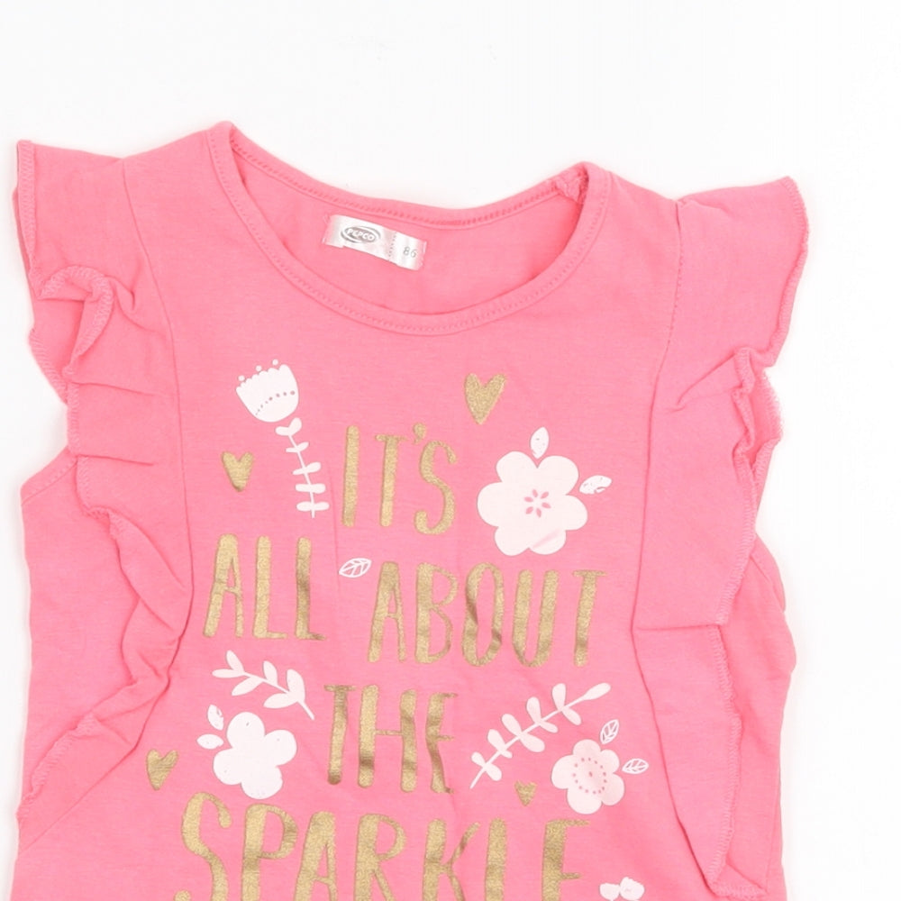 Pep&Co Girls Pink   Basic T-Shirt Size 18-24 Months