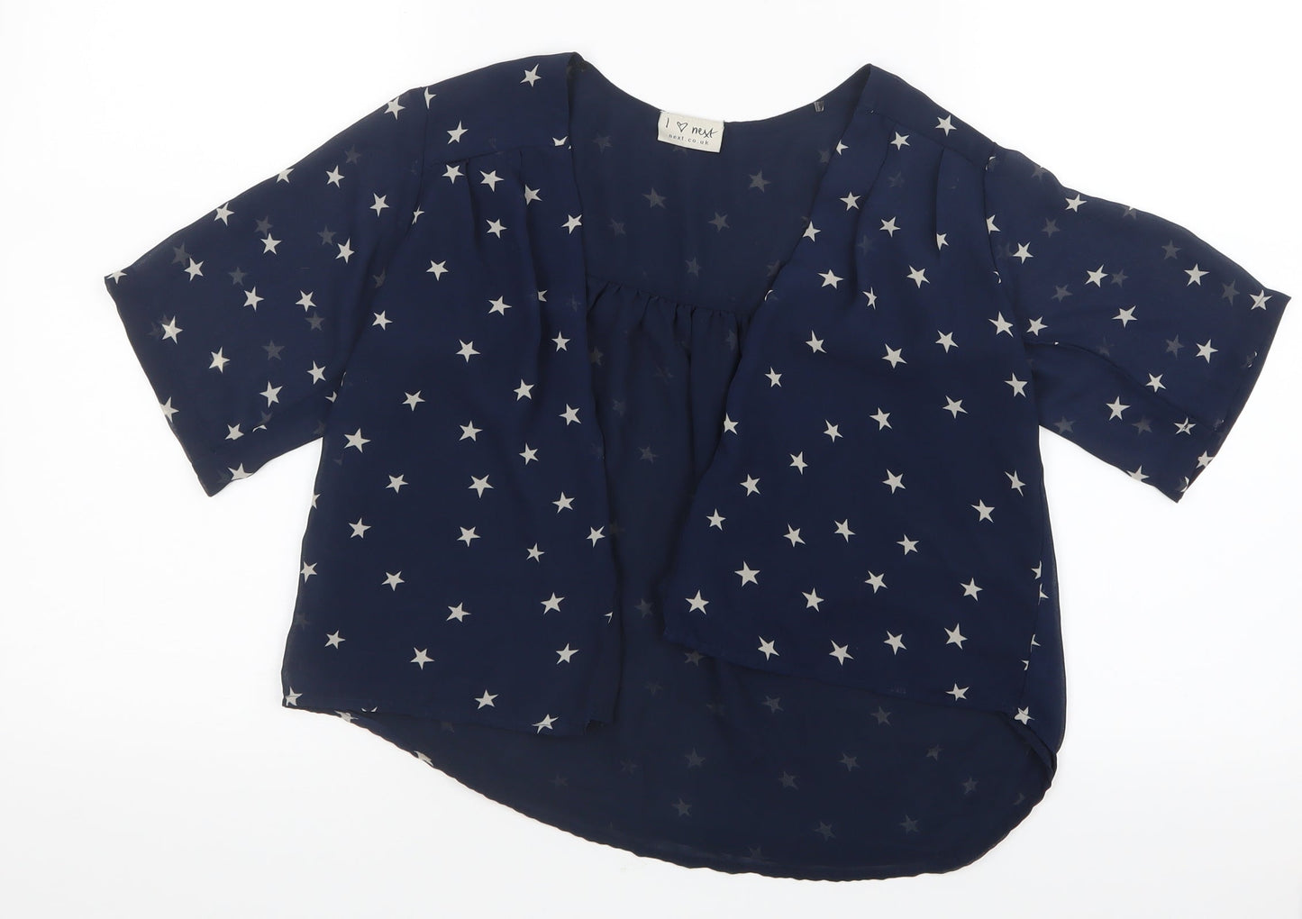 NEXT Girls Blue Geometric Mesh Jacket  Size 7 Years  - Stars