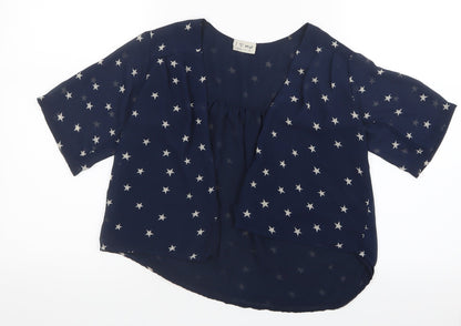 NEXT Girls Blue Geometric Mesh Jacket  Size 7 Years  - Stars