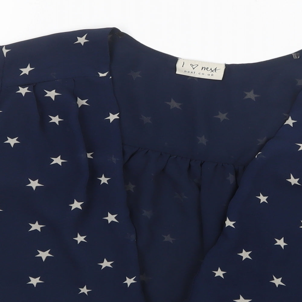 NEXT Girls Blue Geometric Mesh Jacket  Size 7 Years  - Stars