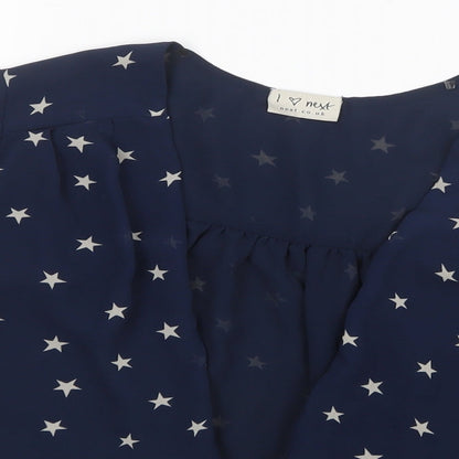 NEXT Girls Blue Geometric Mesh Jacket  Size 7 Years  - Stars