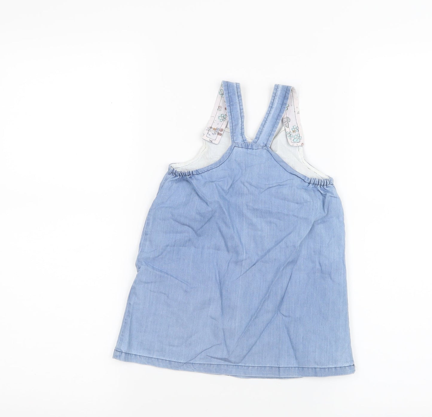 Matalan Girls Blue   Pinafore/Dungaree Dress  Size 9-12 Months
