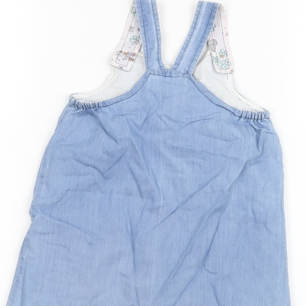 Matalan Girls Blue   Pinafore/Dungaree Dress  Size 9-12 Months