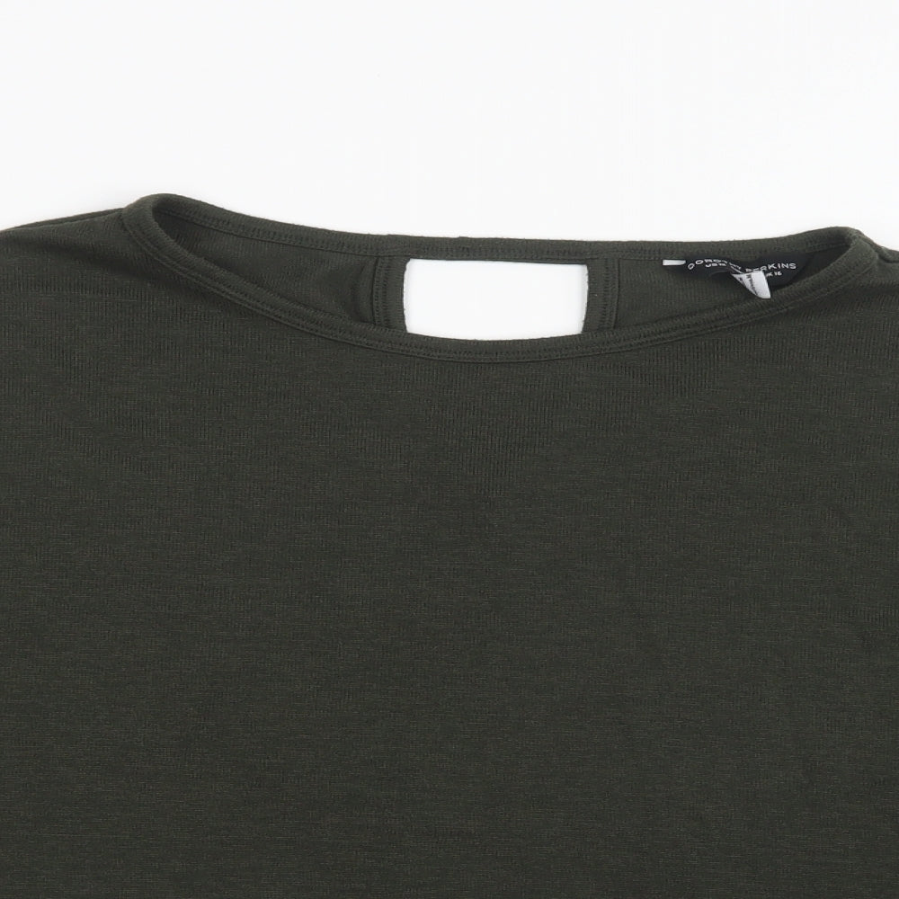 Dorothy Perkins Womens Green  Knit Pullover Jumper Size 16