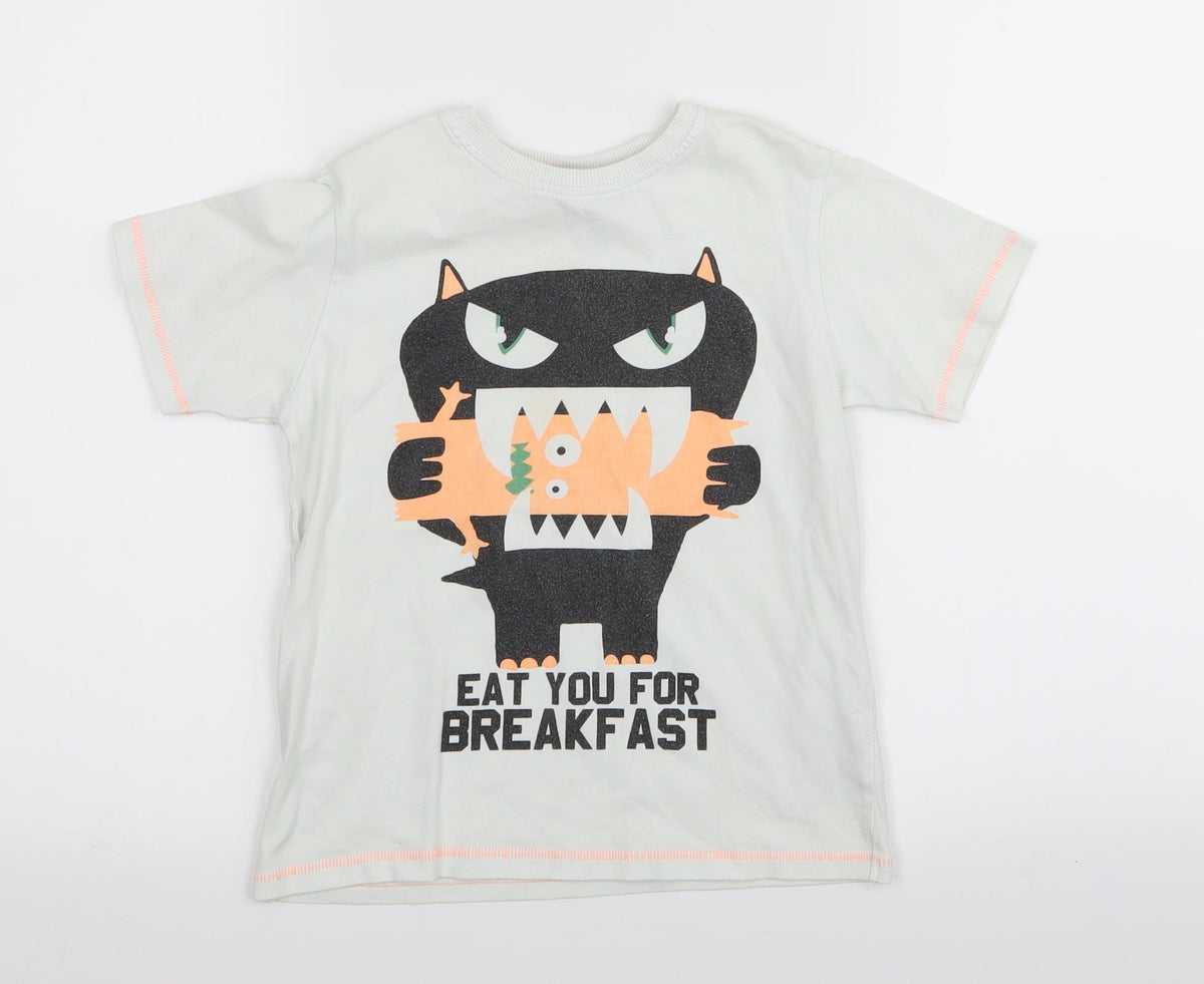 Additional front view of Next girls’ white basic t-shirt, size 6, years