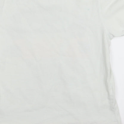 Brand and care label for Next girls’ white basic t-shirt, size 6, years
