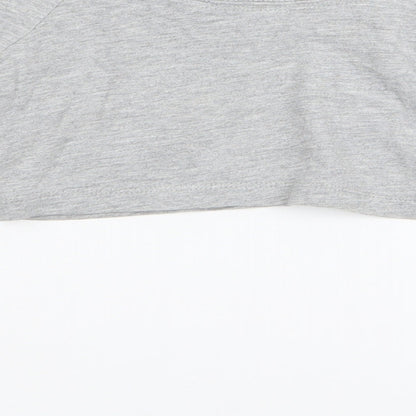 adams kids Girls Grey   Basic T-Shirt Size 7 Years  - crop